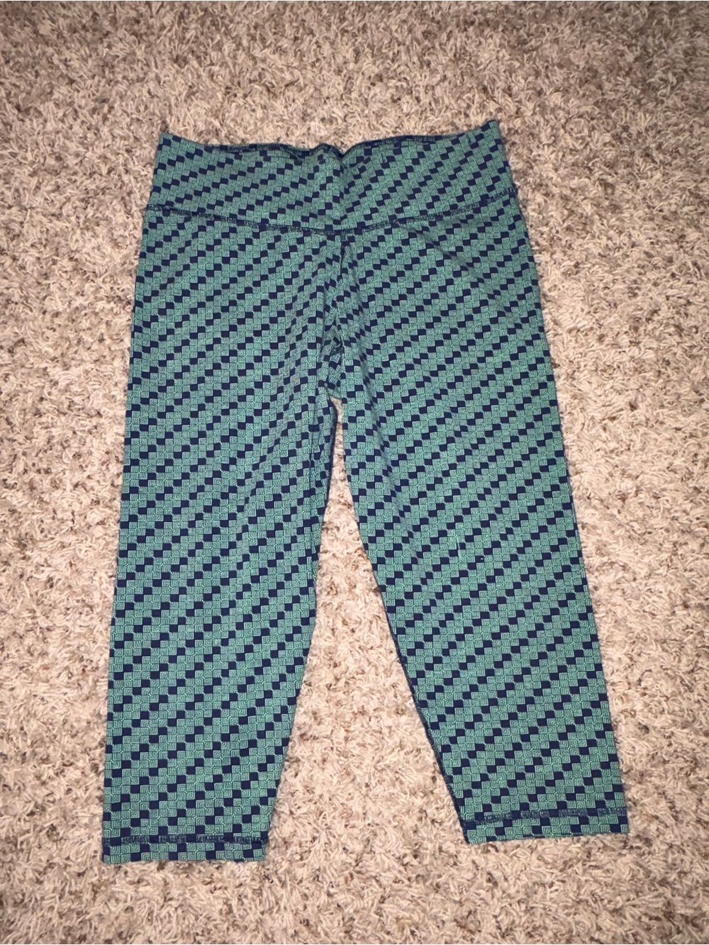 🍀4 for 25🍀 Tasc | Patterned Capris - Teal & Navy